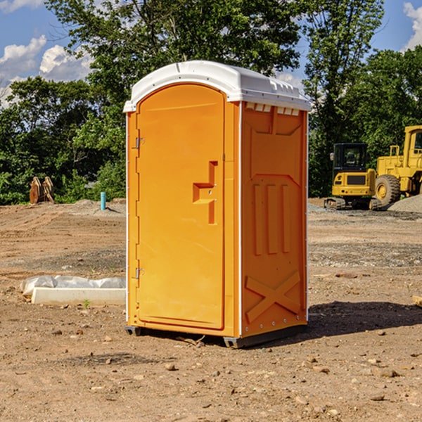 can i customize the exterior of the porta potties with my event logo or branding in Harcourt IA